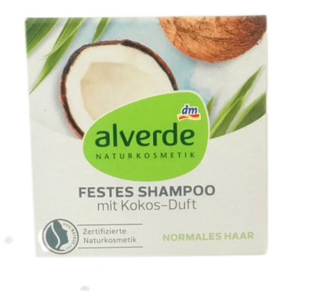 alverde Naturkosmetik festes Shampoo mit Kokos-Duft szampon w kostce kokos